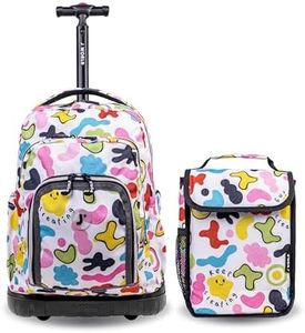 J World New York Kids' Lollipop Rolling Backpack & Lunch Bag Set, Kiddo, One Size, Lollipop Kids Rolling Backpack & Lunch Bag Set