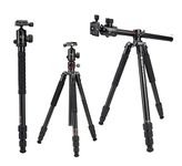 Fotopro X-Go HR Chameleon 6ft Aluminum Built in 2-in-1 Tripod + Monopod Stand for DSLR Camera | FPH-52Q Ball Head | 360°Horizontal Rotation | Upside Down Tripod | Payload 8 kg (Black)