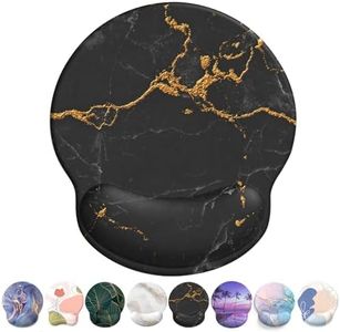 Giecy Ergonomic Mouse Pad with Wrist Support, Gel Mousepad Wrist Rest with Non-Slip Base Pain Relief for Home Office School (Black Marble)