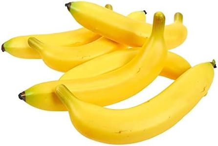 Juvale Set of 6 Individual Fake Fruit Bananas - Artificial Fruit Plastic Bananas for Still Life Paintings, Storefront Decoration, Kitchen Decor, Yellow, 8 x 3.7 x 1.5 Inches