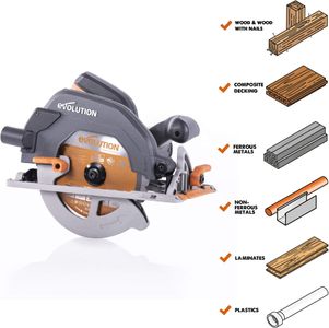 Evolution R185CCS Circular Saw – 185mm, TCT Blade, 64mm Depth, 230V