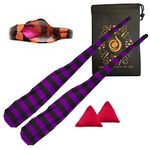 Cascade Juggling Poi Socks and Weights - Stretchy Trainer Practice Sock Poi Set - Ideal For All Levels (Purple and Black)