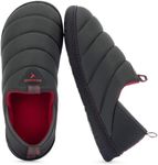 RockDove Men's Pufflite Two-Tone Quilted Loafer Slipper with Indoor/Outdoor Sole, Size 10 UK Men, Dark Greya and Red