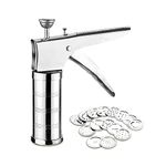 MANDANKA New Kitchen Press Stainless Steel Cookie Gun Biscuit Press Murukku Maker Farsan Sev Maker (Multi)