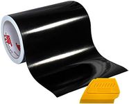 ORACAL 651 12" x 30ft Gloss Vinyl Choose Color Solvent-Based Adhesive-Backed Calendared Wrap Decals w/Yellow Multi-Purpose Squeegee (Black)