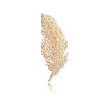 MABAHON Fashion feather brooch,Rhinestone Feather brooches for women uk,fashion crystal delicate feather brooches elegant crystal brooch Clothing Accessories for dresses, sweaters and scarves(gold)