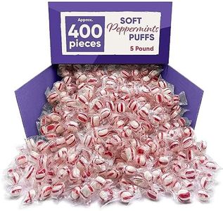 Soft Peppermint Candy Puff Christmas Mints - 5 Pounds Approx 440 Pieces, Mints Individually Wrapped Christmas Candy