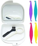 HRASY Oral Care Disassembly Kit/7pcs Including 1 Retainer Case with Mirror and Vent Holes | 1 Aligner Remover Tool | 4 Elastic Rubber Bands Placers | 1 Cleaning Brush (White)