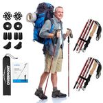 Overmont 7075 Aluminum Trekking Poles - Adjustable Hiking Poles Collapsible Walking Poles with EVA Handle All Terrain Accessories Carry Bag - 2 Pack