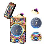 TIKIUKI Electric Lighter Plasma Lighter Dragon Lighter Arc Lighter USB Rechargeable Lighter Windproof Luxury Metal Lighter with Led Display Clock Dial Suitable for Gifts(Magic)