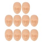 Practice Skin, 10 Pcs Silicone Tattoo Practice Skin Head, Reusable 3D Facial Tattoo Training Skin Kit, Fake Skin for Permanent Makeup Microblading Eyebrow Lip Eyeliner Tattooing