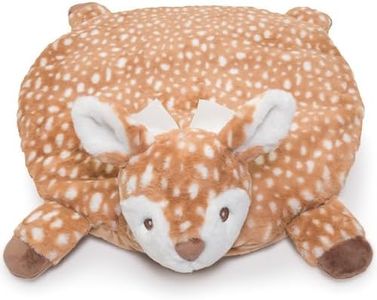 Bearington Baby Lil’ Willow Tummy Time Mat, 30 x 30 Inch Fawn Plush Stuffed Animal Blanket, Woodland Nursery Décor