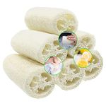 6 Pcs Natural Loofah, Exfoliating Luffa Natural Loofah Sponge Body Scrubber For Bathing And Back Caring Spa, 4 Inch Length Organic Loofah Loofahs Sponges For Shower Scrubbing And Kitchen Cleaning