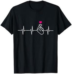 K-Pop - Heartbeat Hand Heart Korean Pop Music Gift T-Shirt