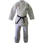USI UNIVERSAL THE UNBEATABLE Karate Dress, Master Karate Gi Dress, 417KM White Karate Uniform Made with 100% Cotton Canvas 380gsm, Judo Karate Dress for Men (150 cm)