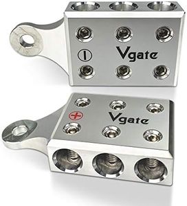 Vgate 6x1/0 AWG Gauge Post Battery Terminals, for Lithium or AGM Lead Acid Battery with Bolt Down Ends or Threaded Studs, M8 or 5/16”-18