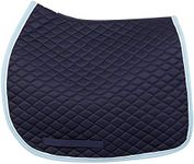 TuffRider Basic All Purpose Saddle Pad w/Trim And Piping - Navy/Light Blue/White