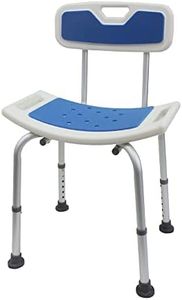 Aluminium Shower Seat Chair Stool Bench with Backrest Soft Pad Adjustable Height