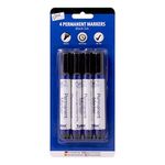 Just stationery Chisel Tip Permanent Marker - Black (Pack of 4) 1156