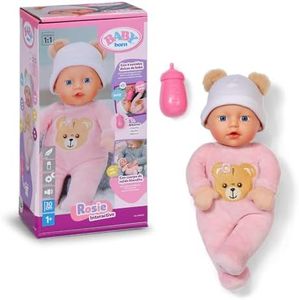 BABY born Interactive Rosie 30cm, soft baby doll with 6 sounds & bottles, Pink