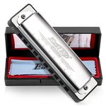 East top Blues Harmonica, 10 Holes C Key Beginner Harmonica for Kids Children Adults and Students (T004-C)