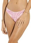 Maaji Women's Palm Foliage Sublimity Classic Bikini Bottoms, Pink, Small