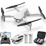 4DRC F10 Foldable Drone with Camera for Adults,1080P HD FPV Live Video, Altitude Hold，Headless Mode,3D Flips, Trajectory Flight, App Control,One Key Start, RC Quadcopter for kids with 2 Batteries