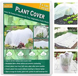 Plant Covers Freeze Protection, 1oz 8ft x 24ft Non-Woven Floating Row Cover Vegetable Shade Cloth for Greenhouse, Garden Winter Blanket for Frost Snow Cold Weather Sun Insect Protection Tarp Wrap