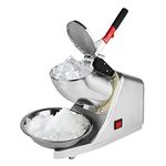 110V Electric Ice Crusher with Dual Blades Ice Shaver Machine Stainless Steel Electric Snow Cone Maker for Shaved Ice Home Commercial Use(176 lbs/80kg Per Hour,2200rpm)