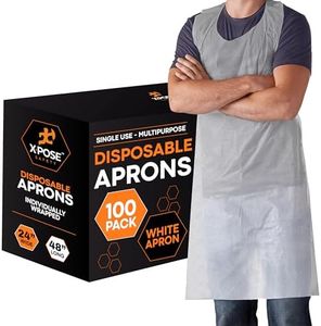 Xpose Safety Plastic Disposable Aprons for Cooking Individually Packaged Durable 1 Mil Waterproof Polyethylene 24" x 48"