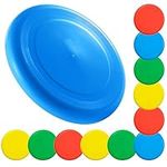 Bramble - 12 Pack 9" Frisbee Flying Disc Saucers for Kids & Adults Outdoor Fun Play Activity - 3 Assorted Colours, 23cm