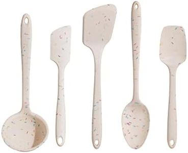 GIR: Get It Right - 5 Piece Silicone Utensil Set - Ladle, Spatula, Flip, Spoon & Spoonula,Non-Stick, Heat Resistant - Dishwasher Safe - Kitchen Utensils - Baking Supplies - BPA & BPS Free - Sprinkles