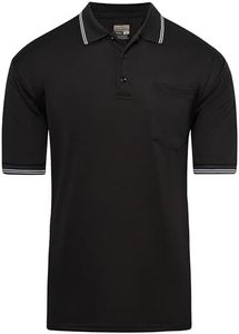 Murray Sporting Goods Short Sleeve Baseball and Softball Umpire Shirt - Sized for Chest Protector (Medium, Black)