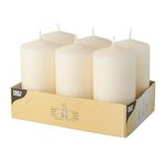 Papstar 17991 Pillar Candles Set of 6 (Diameter 60 x 115 mm) Cream