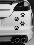 4 x Dog Paw Prints, Quality vinyl car stickers/Decals (Black)