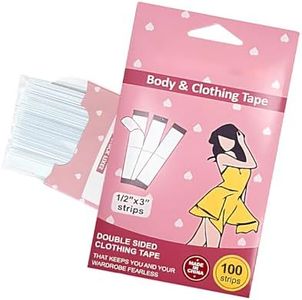 100pcs Double Sided Fashion Tape, Strong Adhesive Body Tape for Clothes, Securing Necklines, Preventing Wardrobe Malfunctions, Hemming Dresses, Invisible & Skin-Friendly