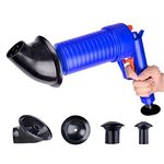 YWHWLX Air Power Toilet Plunger, Drain Clog Remover Tools, High Pressure Drain Blaster Gun Powerful Toilet Plunger-Blue for Bath/Toilet/Sink/Floor Drain/Kitchen Clogged Pipe