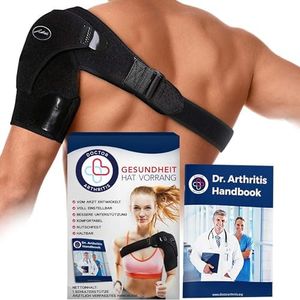 Von Ärzten Entworfen, Schulterstütze, Anpassbarer Schultergurt, Schulterbandage Herren und Damen, Oberarm-Bandage für Unterstützung von Schulterverletzungen, Schwarz, für Links und Rechts