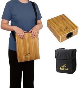 GECKO Travel Cajon Box Drum-Wooden Percussion Box Musical Instrument Cajon Box Drum Basic Box Drum with Carrying Bag