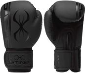 STING Armaplus Boxing Gloves, Lightweight Boxing Equipment for Competition, Kickboxing, Muay Thai, and Boxing Training, Perfect Fit and Feel, Reduces Impact Fatigue, Black, 12 Oz.