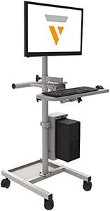 VERSATABLES Deluxe Diagnostic Fusion Cart | Made in USA | Adjustable Height & Tilt | Adjustable Monitor & Keyboard Tray | Mobile PC Computer Cart | Powder-Coated Steel Frame | Black