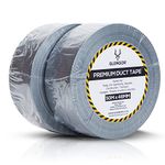 Glengor Silver/Grey Duct Tape - 2 Pack, 48mm x 50m | Heavy Duty 2 inch Thick Gaffer Tape | Waterproof, Easy Tear, Indoor/Outdoor Use | For Tool Kit, Trade, DIY, Garden, Builders & Garage Tapes