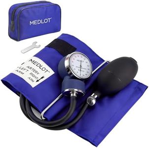 LotFancy Manual Blood Pressure Cuff Adult, Professional BP Cuff, Sphygmomanometer with Carrying Case for Home Medical, Nursing Student, Doctor, Nurse, Blue