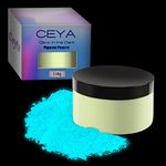 Ceya Fluorescent Sky Blue Glow Powder, 5.3oz/150g Glow in The Dark Pigment Powder, Luminous Powder Resin Color Pigment, Fluorescent Pigment Dye for Epoxy Resin Slime Paint Nail Art Party DIY Crafts