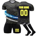 Generic Kids Football Kits, Personalised Football Shirt with Name Number, Training Shirts Shorts and Socks Set, Football Gifts for Boys Men #7