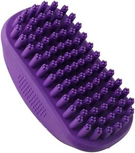 Pet Bath & Massage Brush by Hertzko - Great Grooming Comb for Shampooing and Massaging Dogs, Cats, Small Animals with Short or Long Hair - Soft Rubber Bristles Gently Removes Loose & Shed Fur from your Pet (Without Handle)