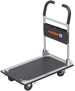 Meister Plattformwagen "cut-off" - Klappbar - Bis 150 kg Tragkraft - Feststellbremse / Transporthilfe mit Lenkrollen / Paketwagen mit Antirutsch-Beschichtung / Klappwagen aus Stahl / 8985620