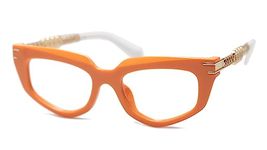 SOOLALA Female Modern Cat Eye Glasses Blue Light Blocking Reading Glasses for Womens, Orange, 2.75