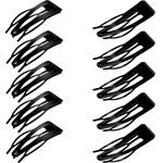 24 Pieces Double Grip Black Hair Clips Metal Snap Hair Clips Hair Barrettes for Hair Making, Salon Supplies