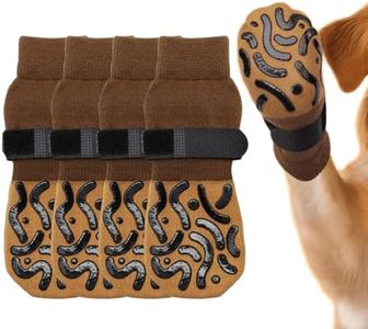 Double Sides Non-Slip Dog Socks to Prevent Licking Paws - Strong Traction for Paw Protector, Senior Dogs, Hardwood Floors, Dog Booties with Grippers - Size Large